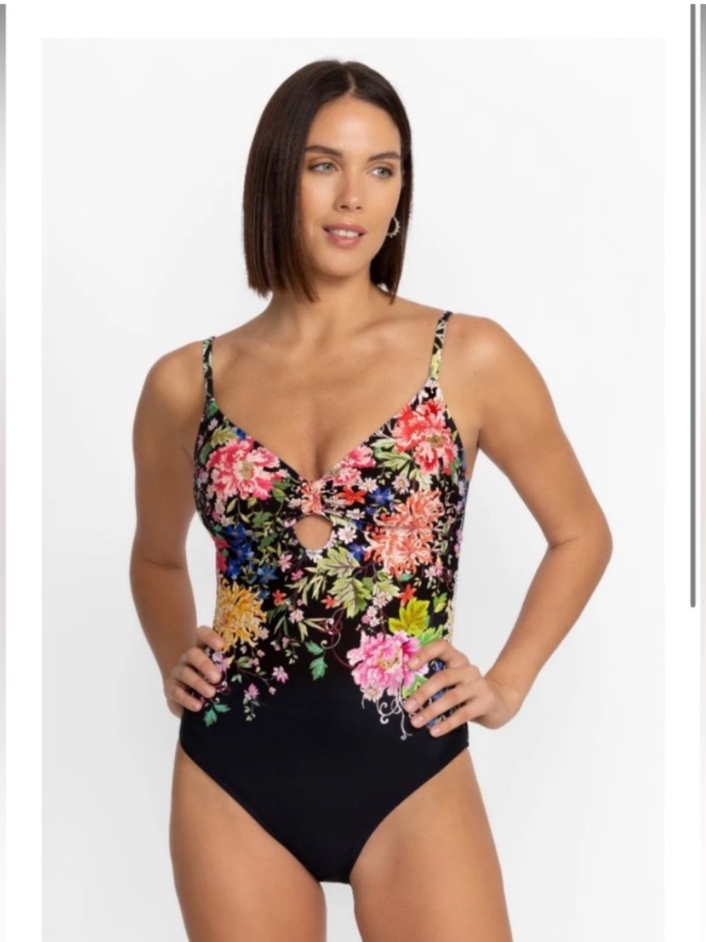 Johnny Was  Metalli Notte Keyhole One-Piece Swimsuit